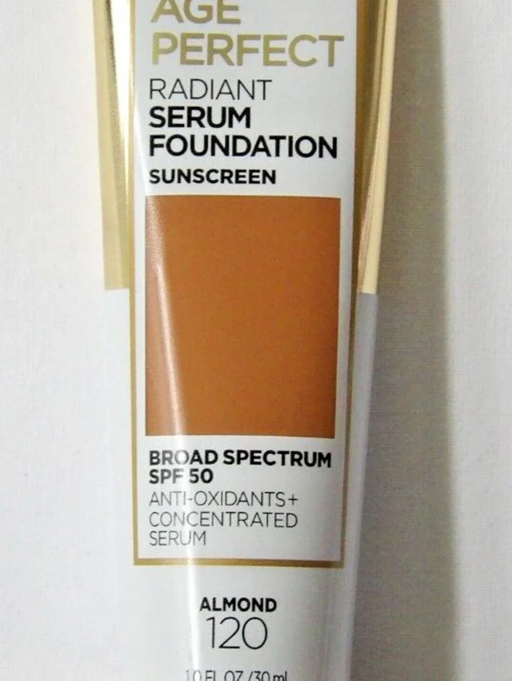 L'OREAL Age Perfect Radiant Serum Foundation #120 Almond SPF 50 - 1 fl oz- New